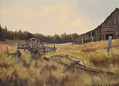 Karl E. Wood, Chapperon Lake Ranch, oil on canvas board