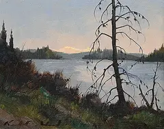 Karl E. Wood, Spring Pine, oil on canvas board