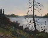 Karl E. Wood, Spring Pine, oil on canvas board