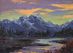 Robert Edward Wood, Sunset Contrast, oil on canvas board