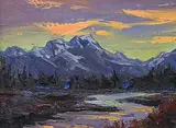 Robert Edward Wood, Sunset Contrast, oil on canvas board
