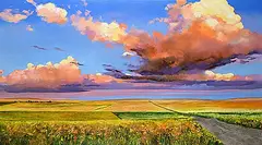 Kathryn Amisson, A Warm Prairie Palette, acrylic on canvas