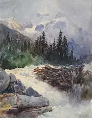 Frederic Marlett Bell-Smith, Selkirks Waterfall, 1902, watercolour on paper