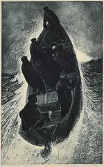 David Blackwood, Sick Captain Leaving #Artist's Proof, 1972, colour etching on paper