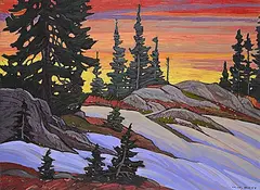 Nicholas J. Bott, Alpine Dusk, oil on canvas