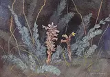 Annora Brown, Untitled - Pink Flowers, watercolour on paper