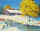 William Roy Brownridge, Autumn Ice - Turtle Creek, acrylic on canvas