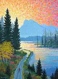 William Roy Brownridge, Road to the Mountain [Vermilion Lake], acrylic on canvas