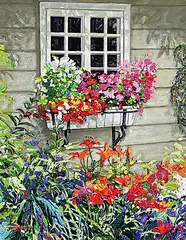 John H. Burrow, The Window Box, acrylic on wood board
