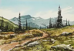 Simon H. Camping, Untitled - From Powderface Ridge, watercolour on paper