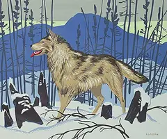 A. J. Casson, Timber Wolf, colour silkscreen on paper
