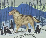 A. J. Casson, Timber Wolf, colour silkscreen on paper