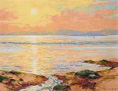 Horace Champagne, Summer Sunrise on the St. Lawrence River, 1997, pastel on paper