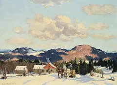Frederick Simpson Coburn, The Logging Team, Eastern Townships, 1929, oil on canvas