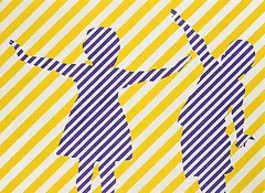Ulysse Comtois, Untitled - Dancing Silhouettes, 1991, acrylic on canvas