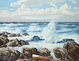 Duncan MacKinnon Crockford, Pounding Surf, Cape Beal, Vancouver Island, B.C., 1981, oil on canvas