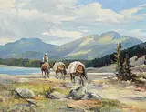 Duncan MacKinnon Crockford, Untitled - Packing in Kananaskis Forest Reserve, 1969, oil on canvas