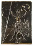 Salvador Dalí, Don Quixote [Gold Edition] #M29/125, bas-relief sculpture with gold patina