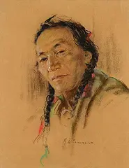 Nicholas Raphael de Grandmaison, Untitled - Portrait of a Wise Elder, pastel on sandpaper