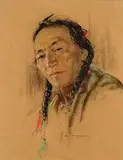 Nicholas Raphael de Grandmaison, Untitled - Portrait of a Wise Elder, pastel on sandpaper