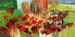 Over the Valley by Iosif Derecichei, acrylic on canvas, sold Apr 2026