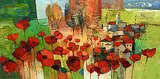 Iosif Derecichei, Over the Valley, acrylic on canvas