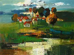 Untitled - Light and Shadow by Iosif Derecichei, acrylic on canvas, sold Apr 2026