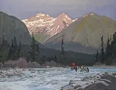 Peter Maxwell Ewart, Evening Light, Near Blue River, B.C., oil on canvas board