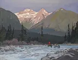 Peter Maxwell Ewart, Evening Light, Near Blue River, B.C., oil on canvas board