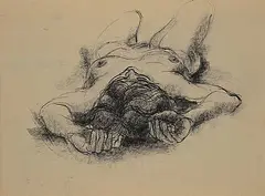 Clarence Gagnon, Untitled - Nude, charcoal on paper