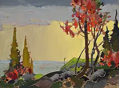 Robert Genn, Warm Counterpoint, oil on canvas
