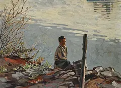 Robert Genn, By The River, 1967, oil on wood board
