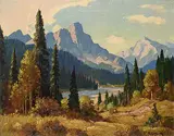Roland Gissing, Bow River Valley, oil on canvas