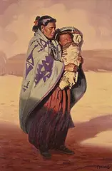 Roy Grinnell, In Cradling Arms, Navajo, oil on canvas