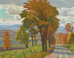 Frederick Stanley Haines, Albion Hills, oil on wood board