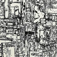 Bradley Harms, Life in a Speed Culture [Digital 1], 2001, mixed media on canvas
