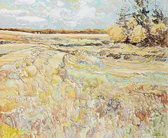 Hans Herold, Untitled - Springtime on the Prairies, oil on canvas