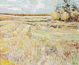 Hans Herold, Untitled - Springtime on the Prairies, oil on canvas