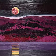Mara Hofmann, Hunter Moon, 2004, oil on wood board
