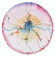 Alex Janvier, X-MASS Gift, MMIXX XII XXV, watercolour on paper