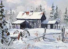 Georgia Jarvis, Silent Snow, oil on wood board