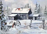 Georgia Jarvis, Silent Snow, oil on wood board
