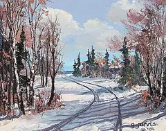 Georgia Jarvis, Country Lane, 1986, oil on wood board
