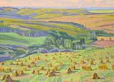 Illingworth Kerr, Hayfield Near Millarville, 1971, oil on canvas