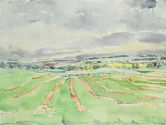 Dorothy Knowles, Untitled - Prairie View, 1980, watercolour on paper