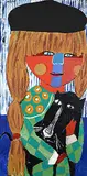 Zbigniew Stanley Kupczynski, Untitled - Girl and Cat, oil on wood board