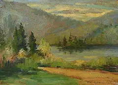 Manly MacDonald, Untitled - Lake Path, oil on wood board