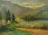 Manly MacDonald, Untitled - Lake Path, oil on wood board
