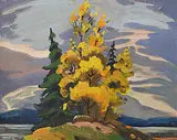 Janet Holly Middleton, Untitled - Peaceful Reach, 1950, oil on wood panel