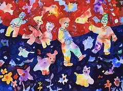 Janet Mitchell, We All Can Have a Turn, 1995, watercolour on paper